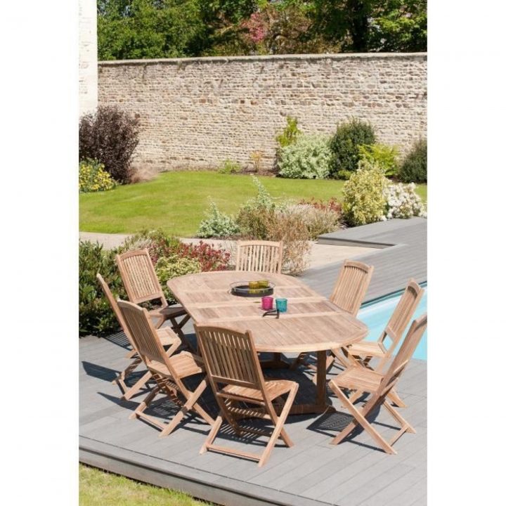 Ensemble En Teck Table Ovale Extensible De Jardin 200 concernant Table De Jardin Extensible Pas Cher
