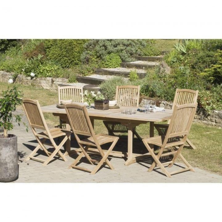 Ensemble En Teck Table Rectangulaire Extensible De Jardin concernant Table De Jardin Extensible Pas Cher