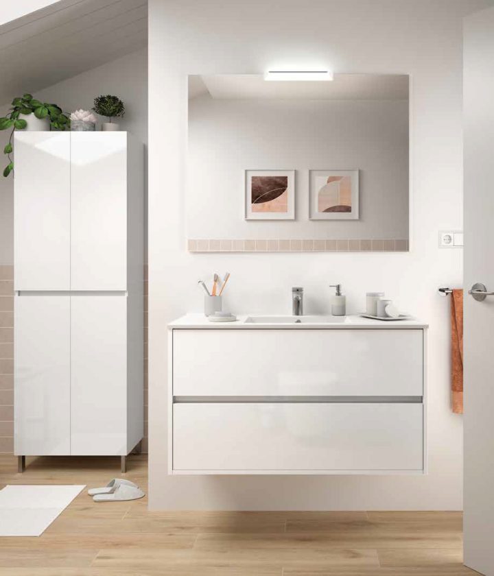 Ensemble Meuble Salle De Bain 100 Cm, Noja 1000 Avec 2 Tiroirs. Miroir. Spot Led. Plusieurs Finitions serapportantà Meuble Salle De Bain Blanc Laqué Brillant Ensemble Meuble Salle De Bain 100 Cm, Noja 1000 Avec 2 Tiroirs. Miroir. Spot Led. Plusieurs Finitions serapportantà Meuble Salle De Bain Blanc Laqué Brillant