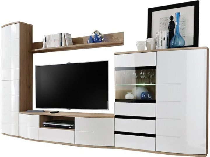 Ensemble Meuble Tv 300 Cm Avec Banc Tv + Étagères + Haute pour Meuble Télé Conforama