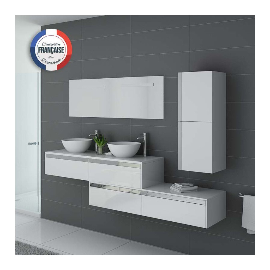 Ensemble Meubles Salle De Bain, Meubles Salle De Bain Blanc Dolce Vita B :  Salledebain dedans Meuble Salle De Bain Noir Laqué
