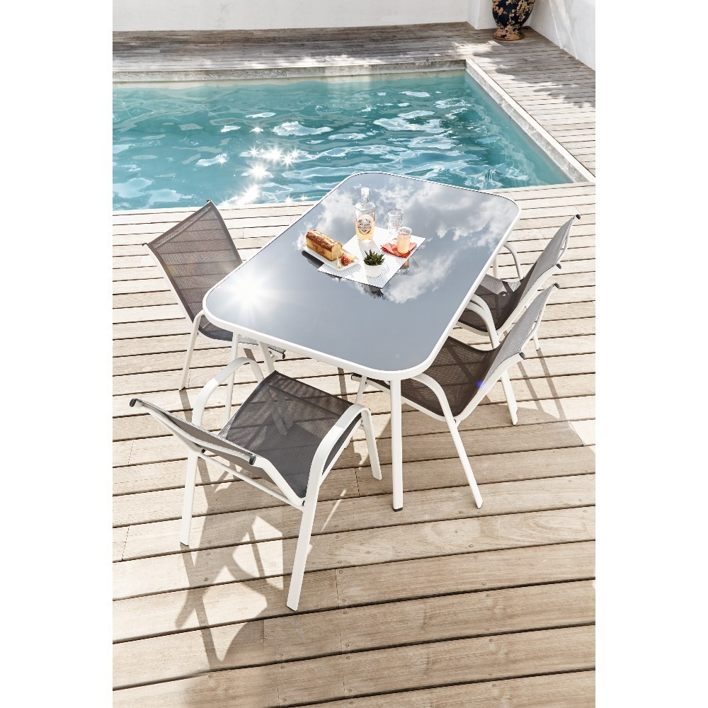 Ensemble Repas Oslow Gris 6 Personnes - Salon De Jardin Et avec Ensemble Repas Oslow Gifi