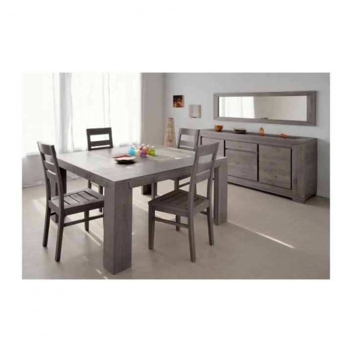 Ensemble Table Carrée Et 4 Chaises Bruges Chêne Gris intérieur Table Salle À Manger Carrée Extensible