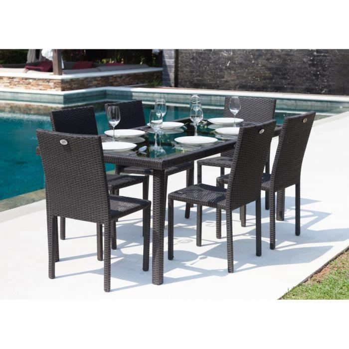 Ensemble Table De Jardin 180 Cm Et 6 Chaises Resine tout Table De Jardin En Resine Tressée
