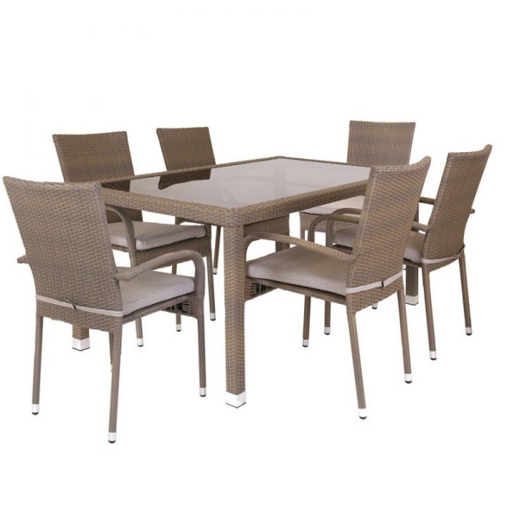 Ensemble Table De Jardin + 6 Chaises En Résine Tressée encequiconcerne Table De Jardin En Resine Tressée