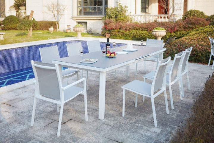 Ensemble Table De Jardin Extensible En Aluminium 8 destiné Table De Jardin Carrée 8 Personnes Ensemble Table De Jardin Extensible En Aluminium 8 destiné Table De Jardin Carrée 8 Personnes