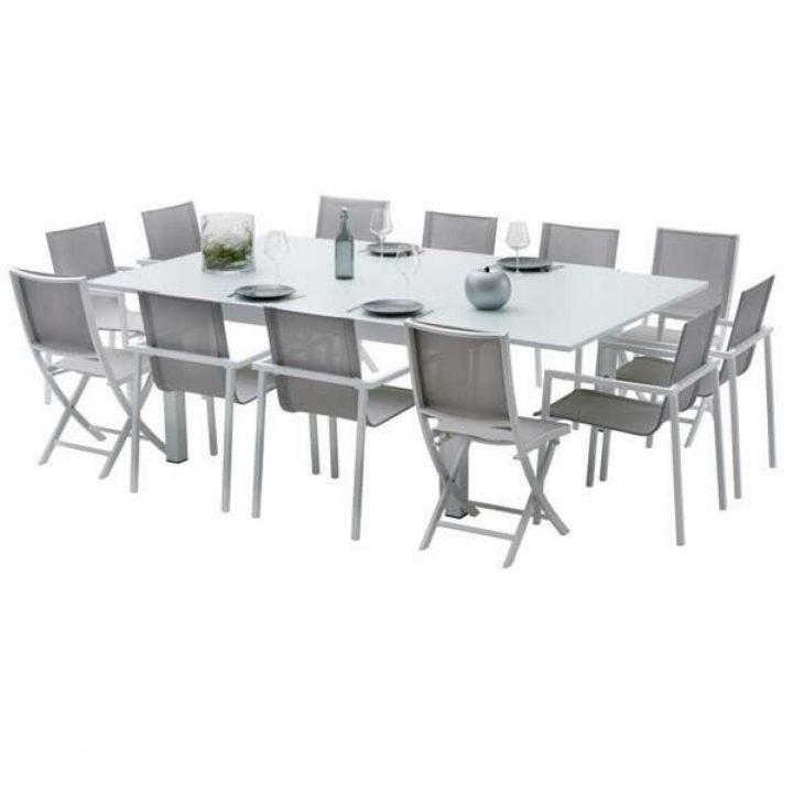 Ensemble Table Et Chaises De Jardin Extensibles Carre tout Salon De Jardin Aluminium 8 Places