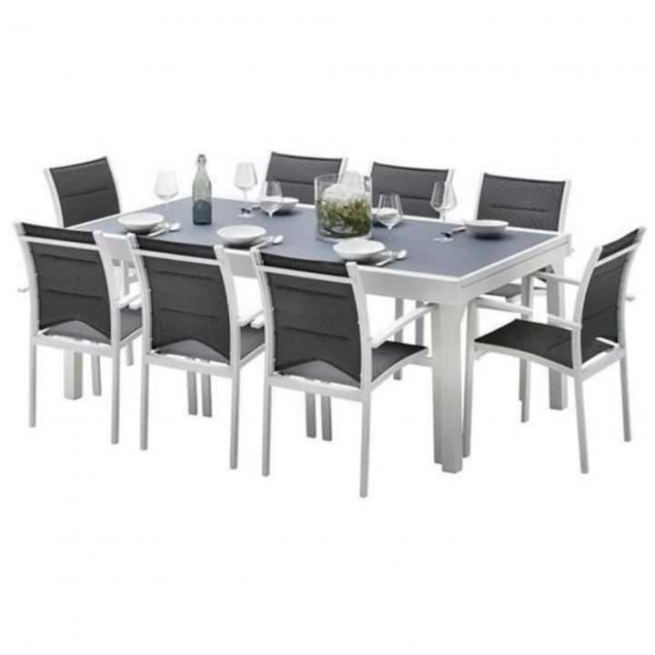 Ensemble Table Et Chaises De Jardin Modulo 8 Places Blanc avec Ensemble Table Et Chaise De Jardin Pas Cher