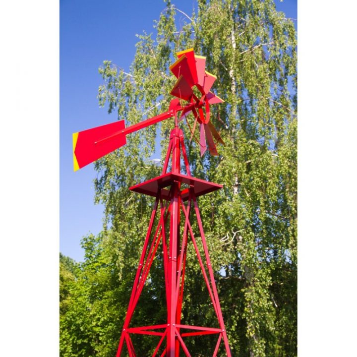 Eolienne Décorative Style Etats-Unis Rouge 245Cm encequiconcerne Eolienne De Jardin