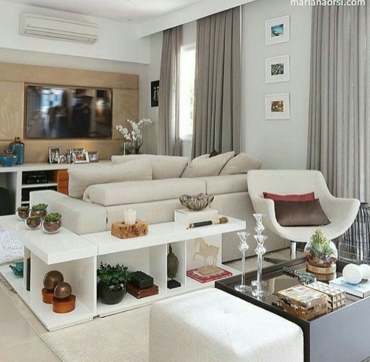 Épinglé Par Sarah Sadaoui Sur Déco | Idée Déco Salon Moderne destiné Meuble Derriere Canapé