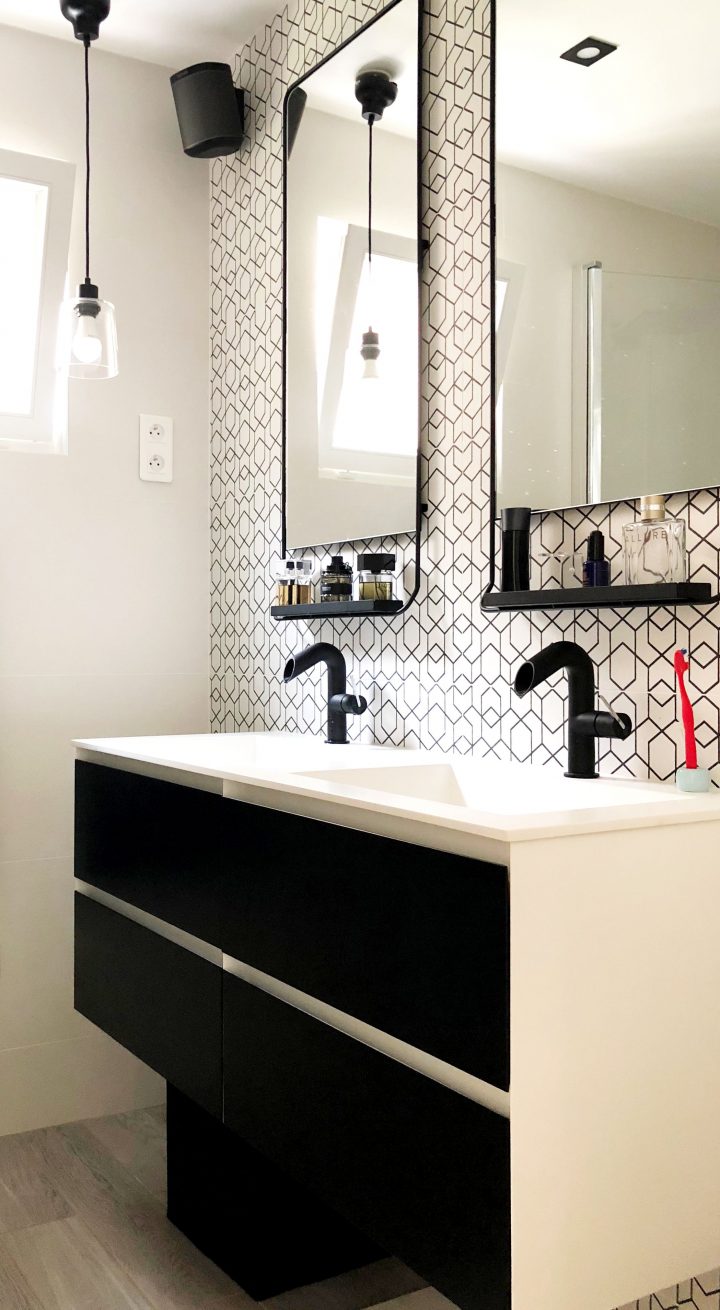 Épinglé Sur Bathroom Inspiration / Inspirations Salle De Bain intérieur Meuble Salle De Bain Noir Mat