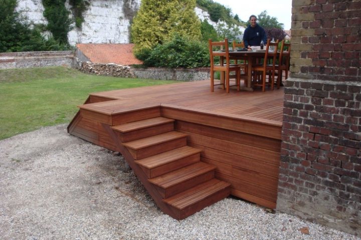 Escalier Terrasse | Terrasse Bois Exotique, Terrasse Bois intérieur Terrasse En Bois À Dérouler Castorama
