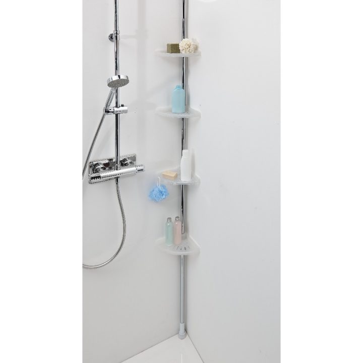 Etagère D'angle De Douche 4 Niveaux intérieur Étagère D Angle Salle De Bain