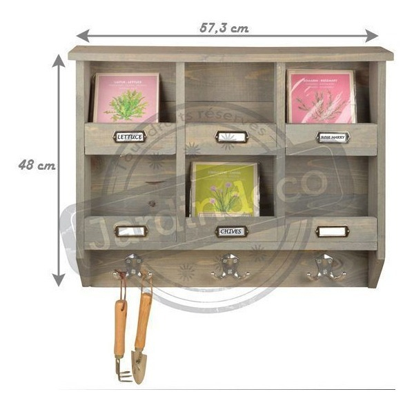 Etagère De Jardin Murale En Pin (6 Cases) destiné Etagere De Jardin