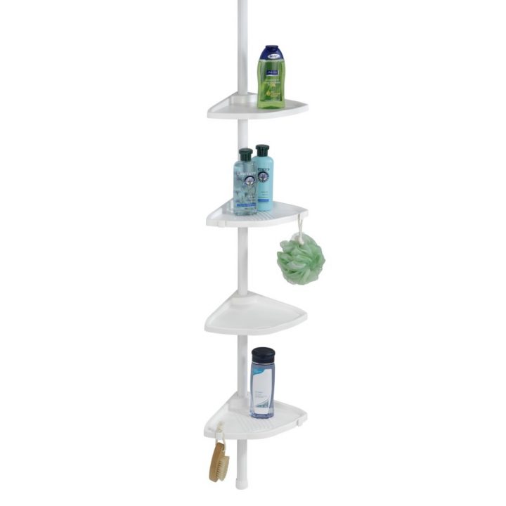 Étagère Douche Telescopique Angle Compact Blanc Wenko avec Etagere Telescopique Salle De Bain