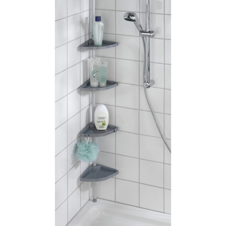 Étagère Douche Télescopique Angle Easy Argent Wenko pour Etagere Douche Angle