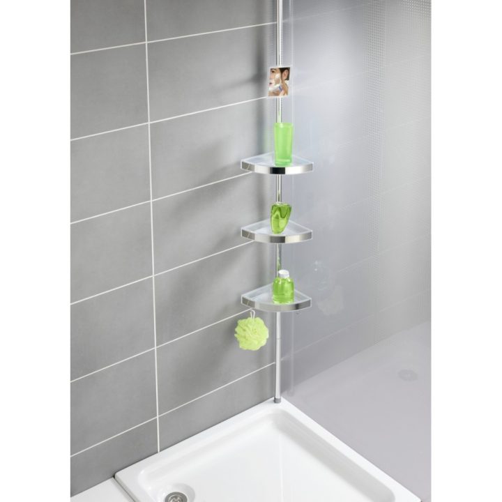 Étagère Douche Telescopique Premium Brillante Wenko pour Etagere Douche Angle