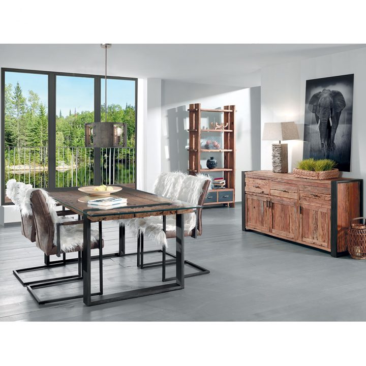 Etagère En Teck Recyclé Vancouver Au Style Ferroviaire Vintage dedans Magasin & Dépôt Cocktail Scandinave Montpellier