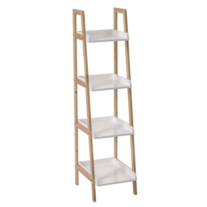 Etagère Salle De Bain Biseauté – 4 Niveaux – Blanc pour Etagere Salle De Bain But
