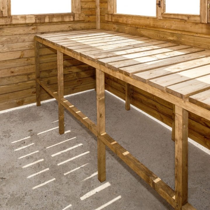 Etagères En Bois Traité Pour Serres En Bois 9M² Gardy Shelter concernant Etagere De Jardin