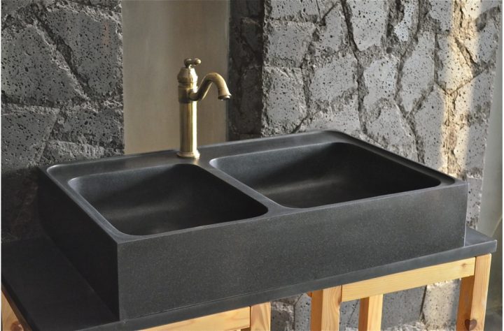 Évier En Pierre Pour Cuisine Karma Shadow 90X60 Granit encequiconcerne Evier De Jardin