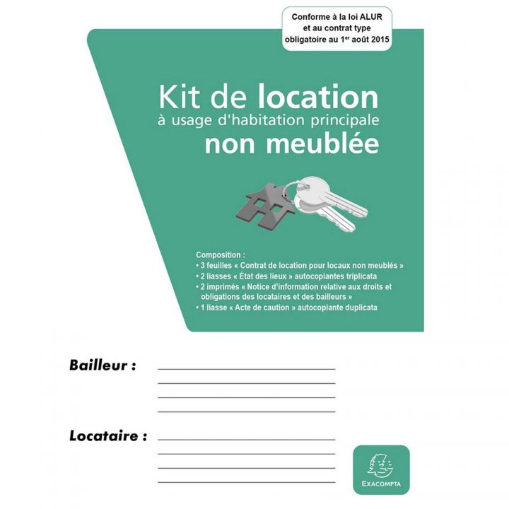 Exacompta Kit Location Non Meublée 30 X 21.5 Cm encequiconcerne Caution Pour Un Meublé