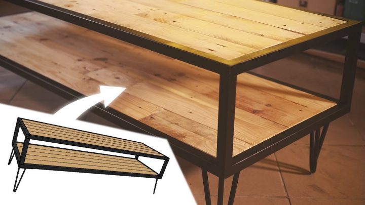 Fabrication D'un Meuble Tv Bois + Metal encequiconcerne Fabriquer Un Meuble Tv En Bois