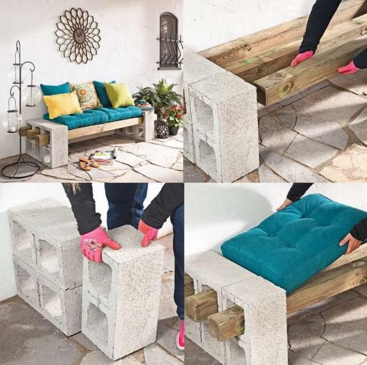 Fabriquer Une Banquette. 6 Blocs Creux En Ciment Gris De serapportantà Fabriquer Banquette Terrasse Fabriquer Une Banquette. 6 Blocs Creux En Ciment Gris De serapportantà Fabriquer Banquette Terrasse