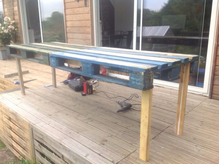 Fabriquer Une Banquette En Palette Avec Fabriquer Un avec Construire Table Jardin