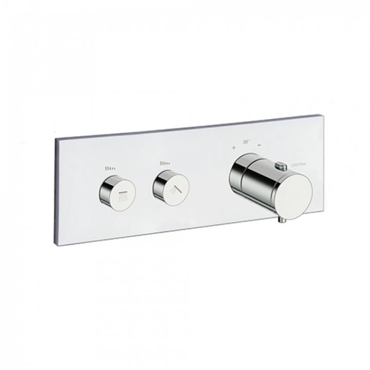 Façade Triverde Pour Douche Encastrée Thermostatique Thermo Up – 2 Sorties  – Horizontale avec Mitigeur Douche Double Sortie
