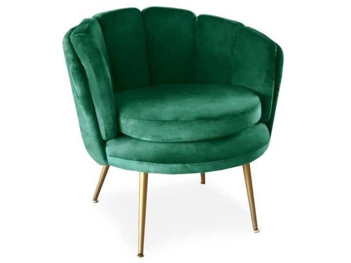 Fauteuil Arrondi Brenda Velours Vert – Vente De Cotecosy tout Canapé Arrondi Conforama