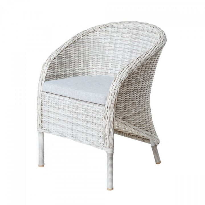 Fauteuil De Jardin Arrondi Résine Tressée – Blanc De à Siege De Jardin