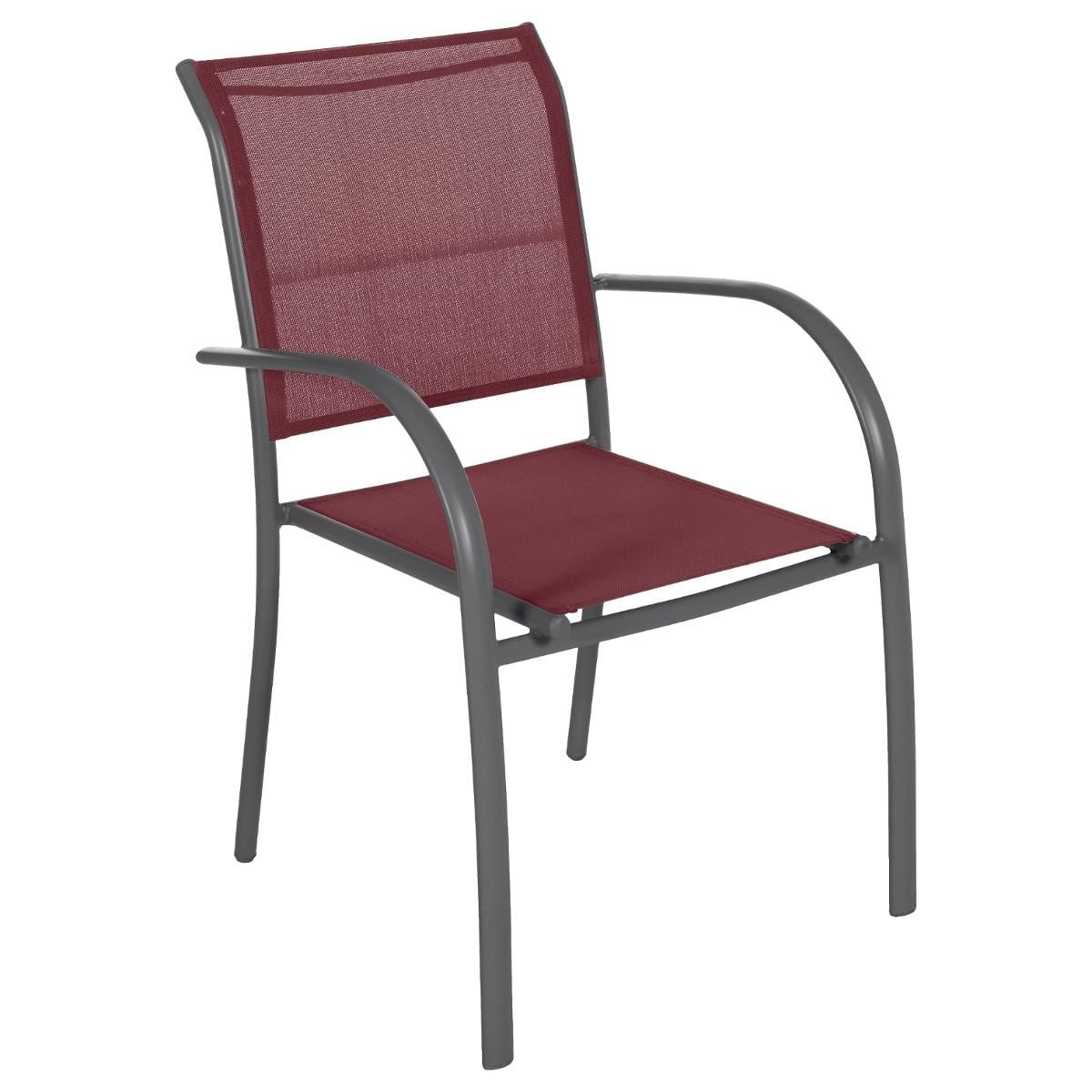Fauteuil De Jardin Empilable Piazza Bordeaux & Graphite avec Fauteuil