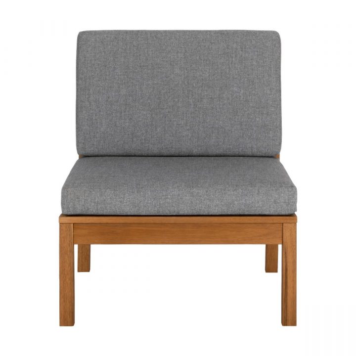 Fauteuil De Jardin En Acacia Et Coussin Gris – Alinéa avec Alinea Fauteuil Jardin