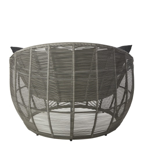 Fauteuil De Jardin Rond En Résine Tressée Grise Tamarin encequiconcerne Fauteuil De Jardin Rond