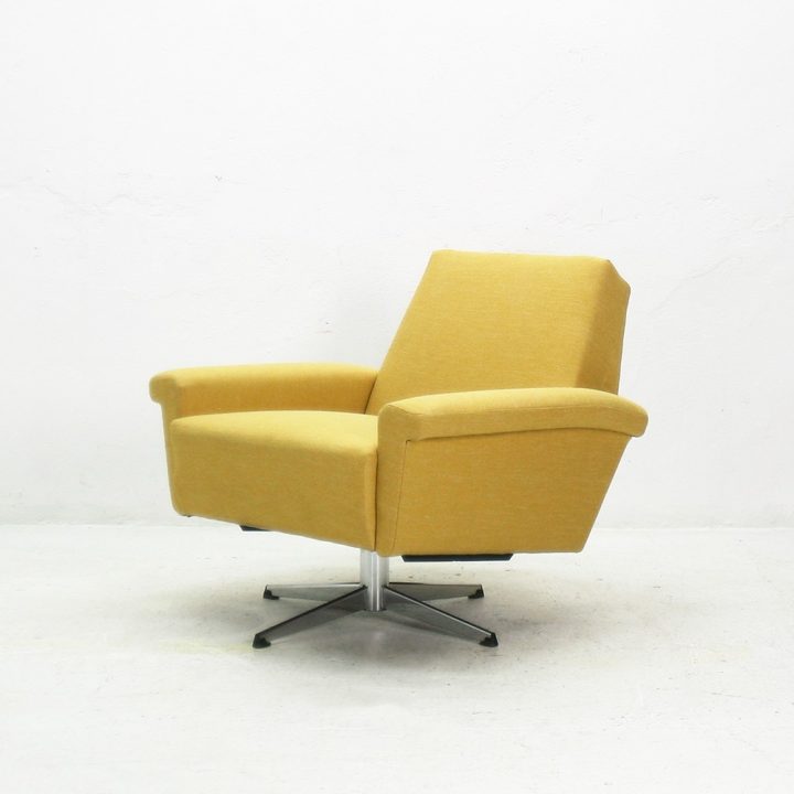 Fauteuil De Salon Pivotant Vintage En Tissu Jaune – 1960 à Fauteuil Salon Fauteuil De Salon Pivotant Vintage En Tissu Jaune – 1960 à Fauteuil Salon