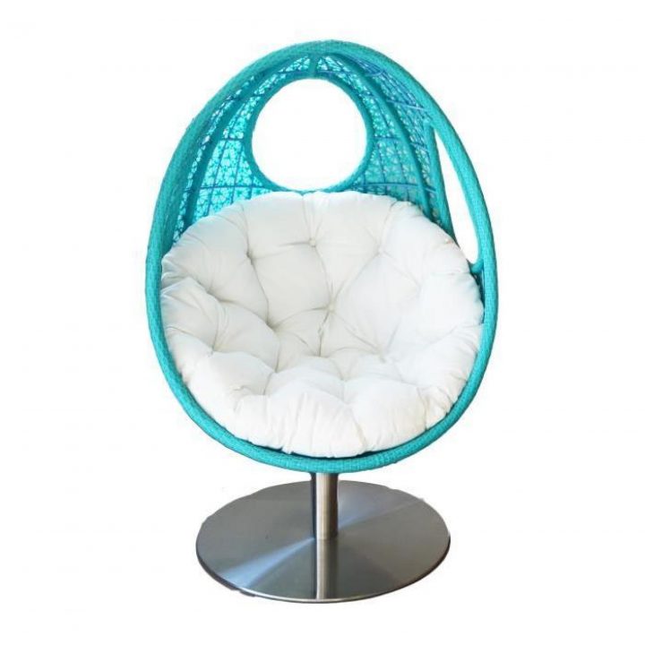 Fauteuil Oeuf Cocon Sur Pied Bleu Et Blanc – Achat/Vente à Fauteuil Oeuf Jardin