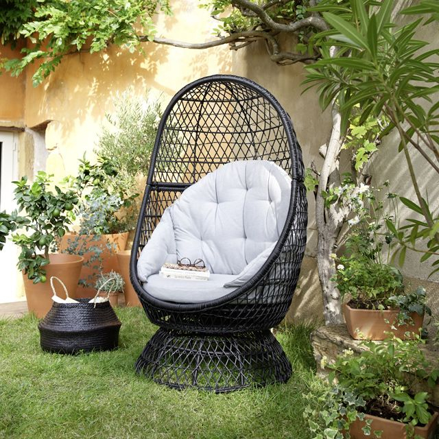 Fauteuil Oeuf De Jardin En Rotin Anya – Castorama encequiconcerne Pierre Déco Jardin Castorama