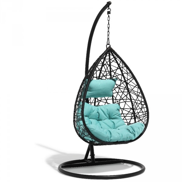 Fauteuil Suspendu Chill Noir Et Bleu Lagon – Transat serapportantà Oeuf Suspendu Jardin Fauteuil Suspendu Chill Noir Et Bleu Lagon – Transat serapportantà Oeuf Suspendu Jardin