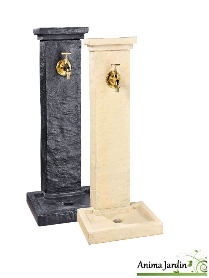 Fontaine Borne Schiste, En Pierre Reconstituée, 82,5 Cm tout Fontaine Robinet Extérieur Fontaine Borne Schiste, En Pierre Reconstituée, 82,5 Cm tout Fontaine Robinet Extérieur