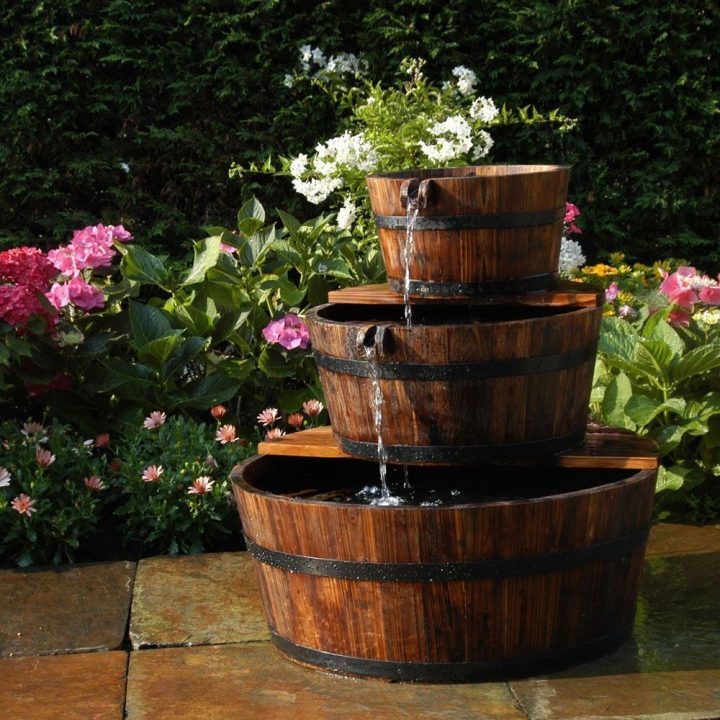 Fontaine De Jardin 3 Tonneaux En Cascade Edinburgh Ubbink dedans Fontaine A Eau De Jardin