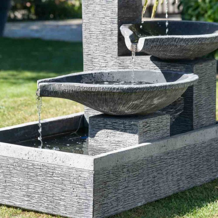 Fontaine De Jardin À Débordement Bassin 3 Vasques Noire Grise intérieur Fontaine De Jardin À Débordement Bassin 3 Vasques Noire Grise