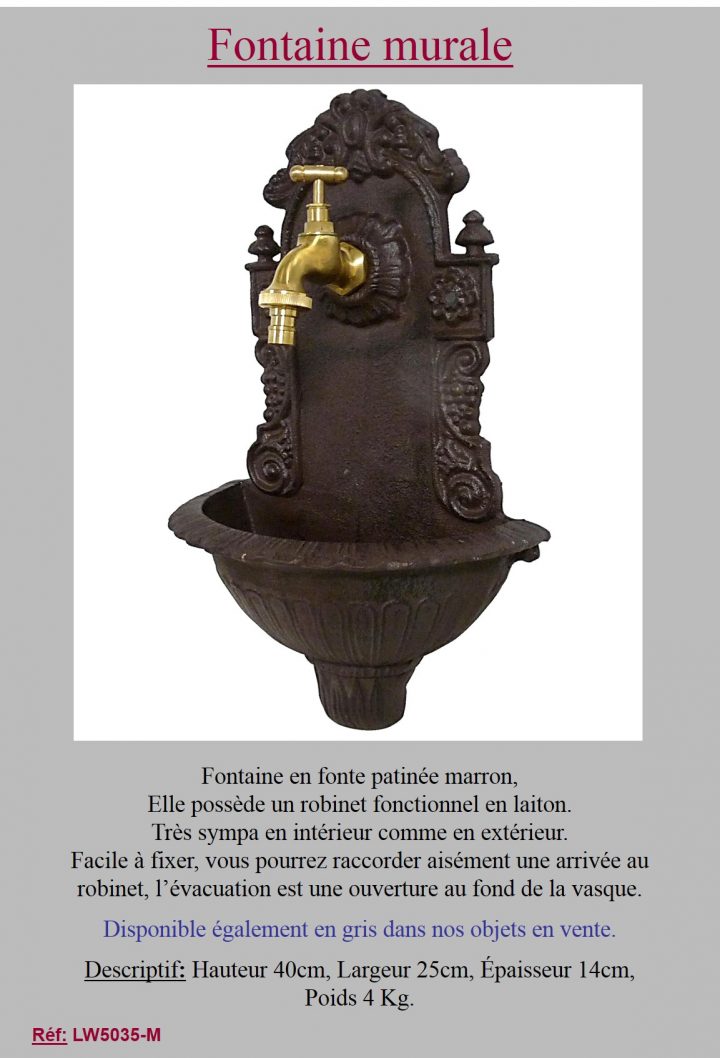 Fontaine Murale En Fonte De Jardin Et Robinet En Laiton | Ebay dedans Fontaine De Jardin En Fonte
