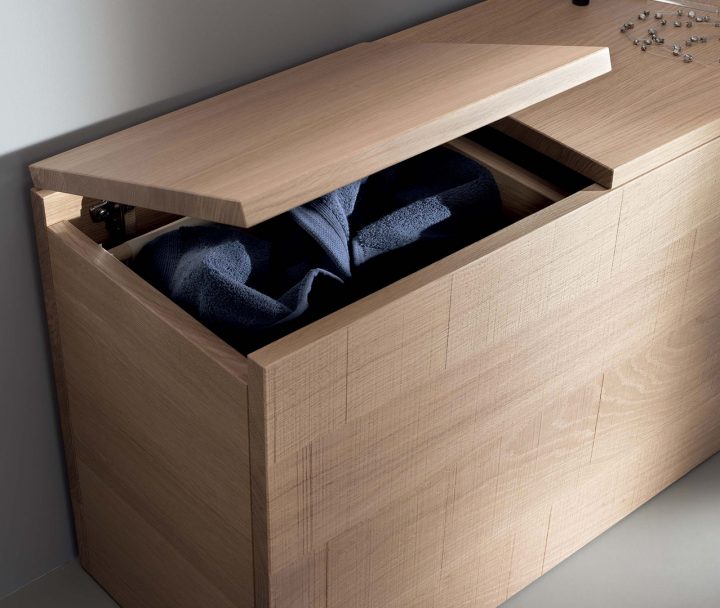 Gamme Essentiel, Meubles Salle De Bain Zen – Sanijura serapportantà Meuble Salle De Bain Avec Panier À Linge Intégré