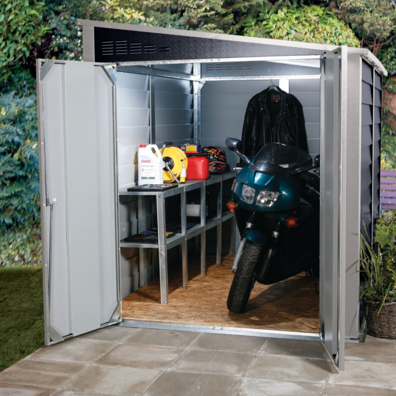 Garage À Motos En Métal Anthracite 4,69M² Titan 950 serapportantà Abri Moto Jardin