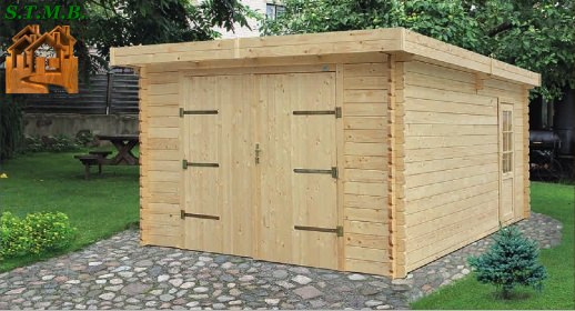 Garage Toit Plat Bois En Kit – Stmb encequiconcerne Chalet En Bois Pas Cher Destockage