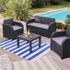 Georgia Salon De Jardin Gris Anthracite Finition Rotin dedans Cdiscount Salon De Jardin