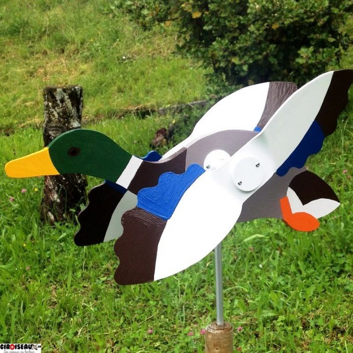 Girouette Bois Decoration Exterieur Jardin Coq Deco Canard pour Girouette De Jardin