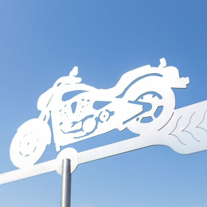 Girouette Moto En Acier Inoxydable Moyennes pour Girouette De Jardin