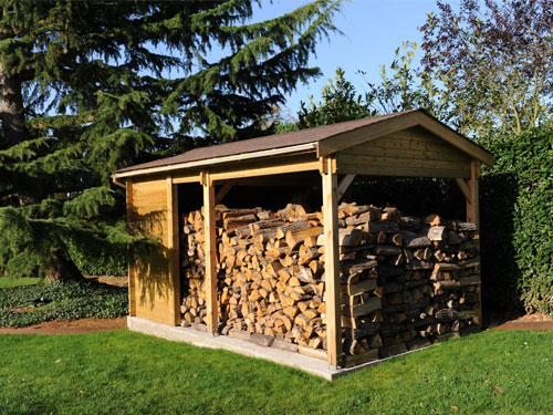 Gloriette &amp; Bûcher Ossature Bois - Lignes Bois Constructions pour Abri De Jardin Avec Bucher